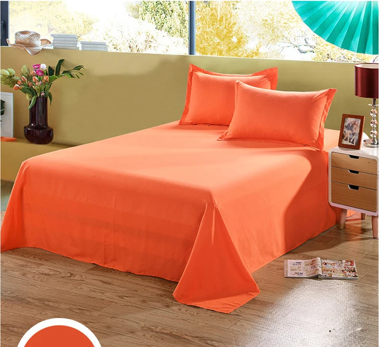 1Pcs Solid Color Bedding Flat Sheet Bed Linens Bedsheets coverlet Home