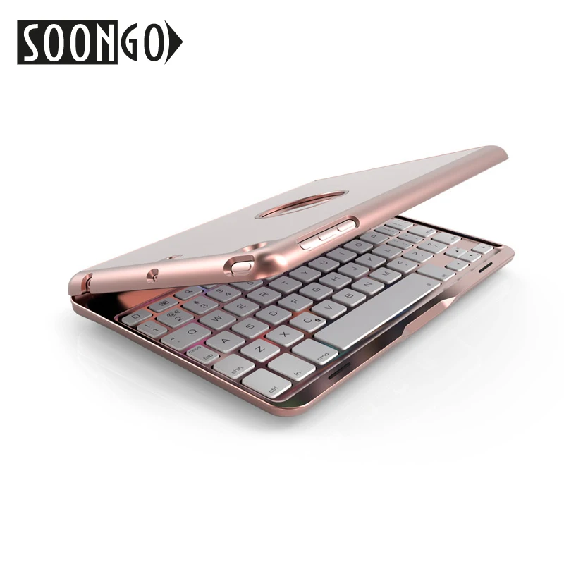 US $57.11 SOONGO 79 Inch Wireless Bluetooth Keyboard Cover for ipad mini4 Clamshell Backlit Keypad for Apple ipad mini4 Tablet Keyboard