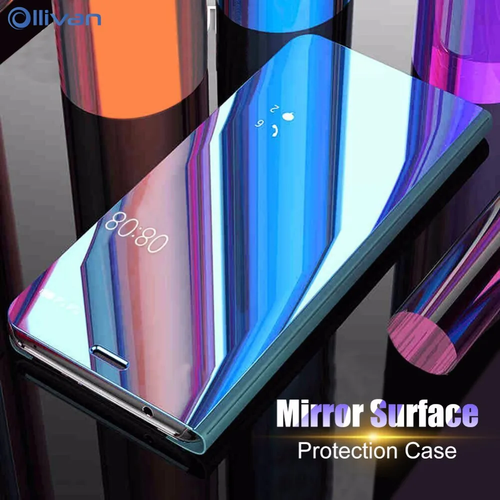 

Luxury Mirror Clear View Case For Samsung Galaxy S8 S9 Plus S7 S6 Edge Note 8 9 A3 A5 J3 J5 J7 2017 A8 A9 J4 J6 J8 Plus A7 2018