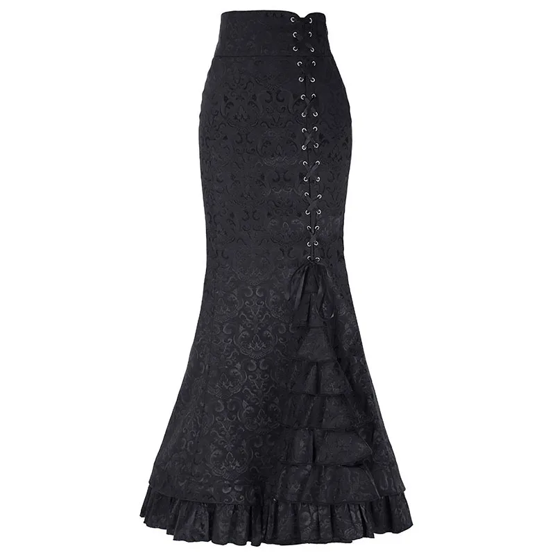 NEW Ladies Black lace frilly Skirt Gothic Rock Boho Gift Lolita Biker Party