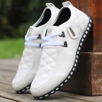 

New Loafers Men Casual Shoes PU Leather Male Shoes Adult Summer Flats Lace up Driving Mocassim Plus Size 39-46 chaussure homme