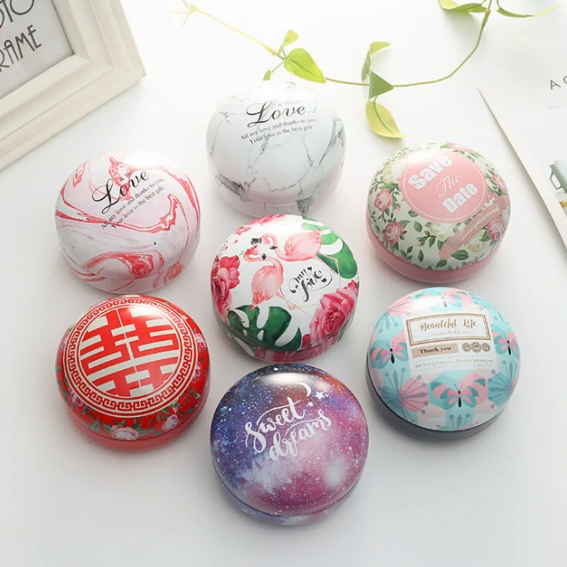 

Christmas Beautiful Round Iron Gift Boxes Wedding Birthday Candy Packing Box Party Favors Giveaway Flower Boxes Cracker Case