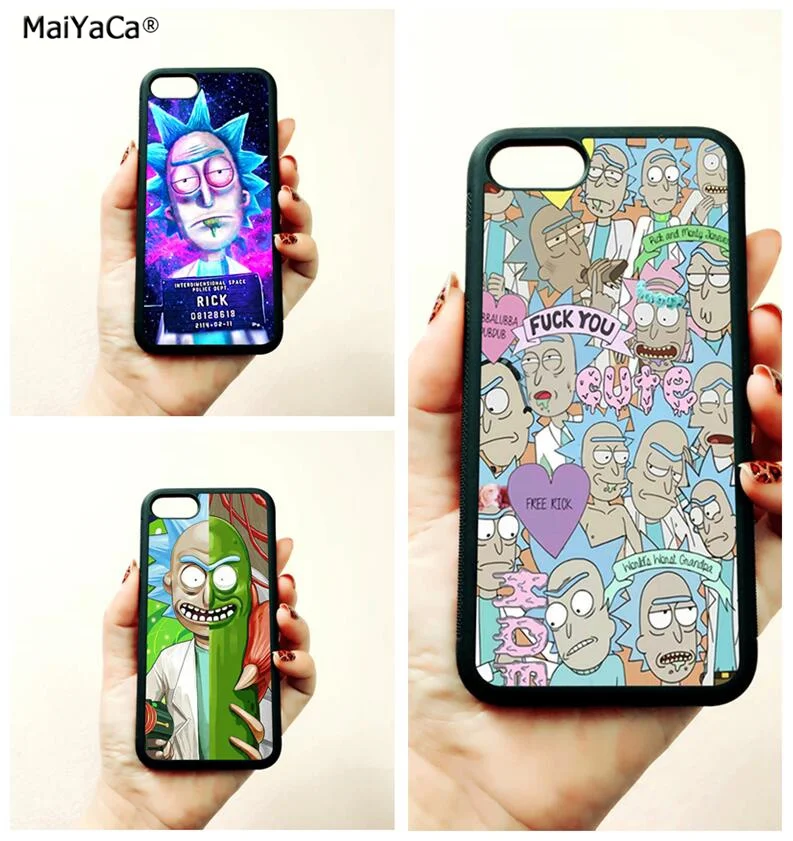 Рик и Морти Мягкий край чехол для телефона iPhone 5S SE 6 6S plus 7 8 X XR XS MAX черный