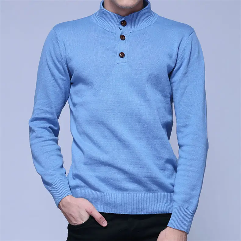Men Sweater Pullovers MuLS Brand Winter Thick Cotton Knitted Button Sweater Tops Male Jumper Autumn Spring 2018 New Size M-3XL-05