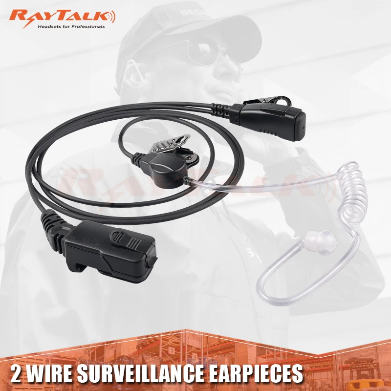

2 wire acoustic tube earpiece with lapel PTT/ Microphone for TPH700 RADIOS