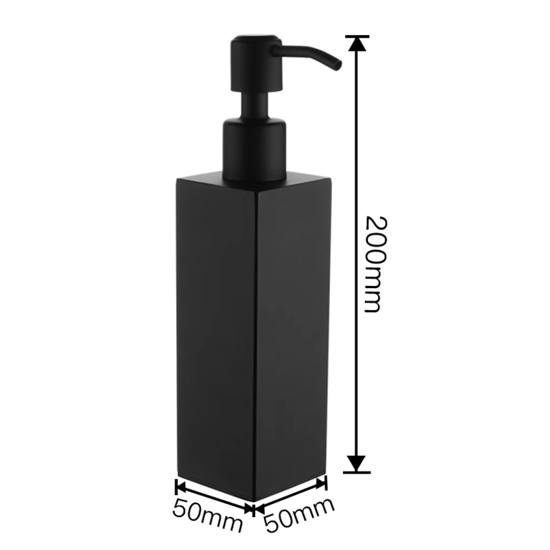 GTBL New Stainless Steel Handmade Black Liquid Soap Dispenser Bathroom Accessories Kitchen Hardware Convenient Modern