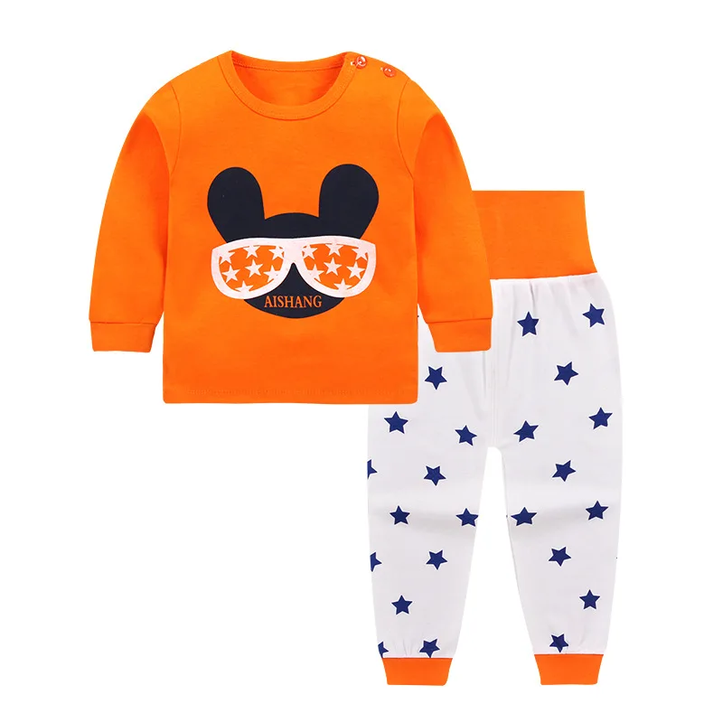 Oeak, г. Новая брендовая Пижама детский пижама для мальчиков, хлопок, модная пижама с длинными рукавами и рисунком обезьяны для девочек