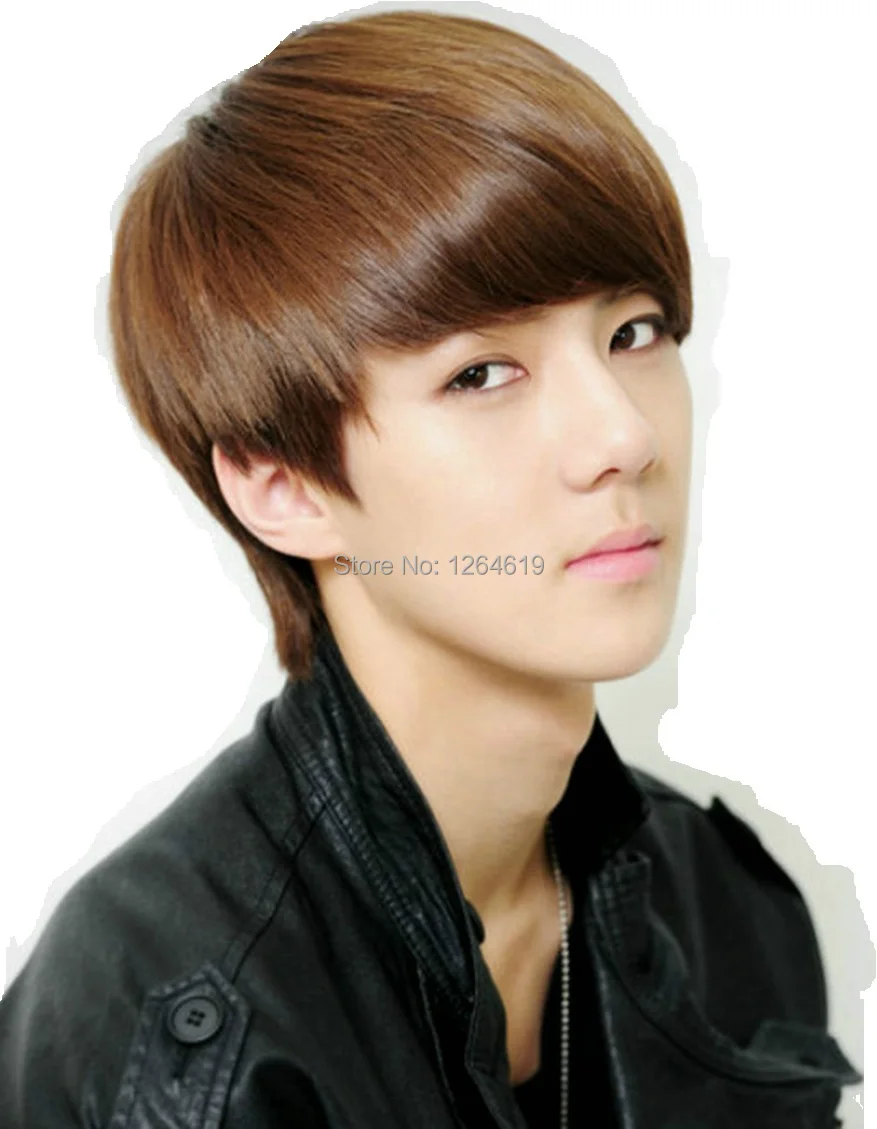 Free Shipping New Handsome Boy Short Hair Fluffy Wig Men Hair