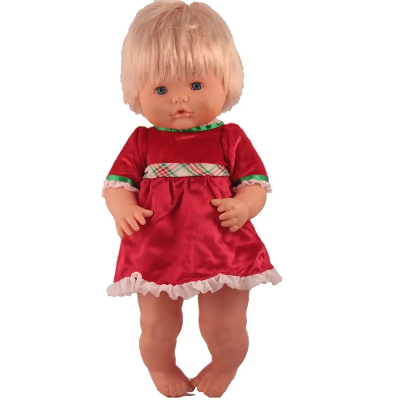 

Clothes For 41cm Nenuco Doll Nenuco y su Hermanita Fashion red vintage dress fit 16 Inch Dolls Clothes Girl's best gifts