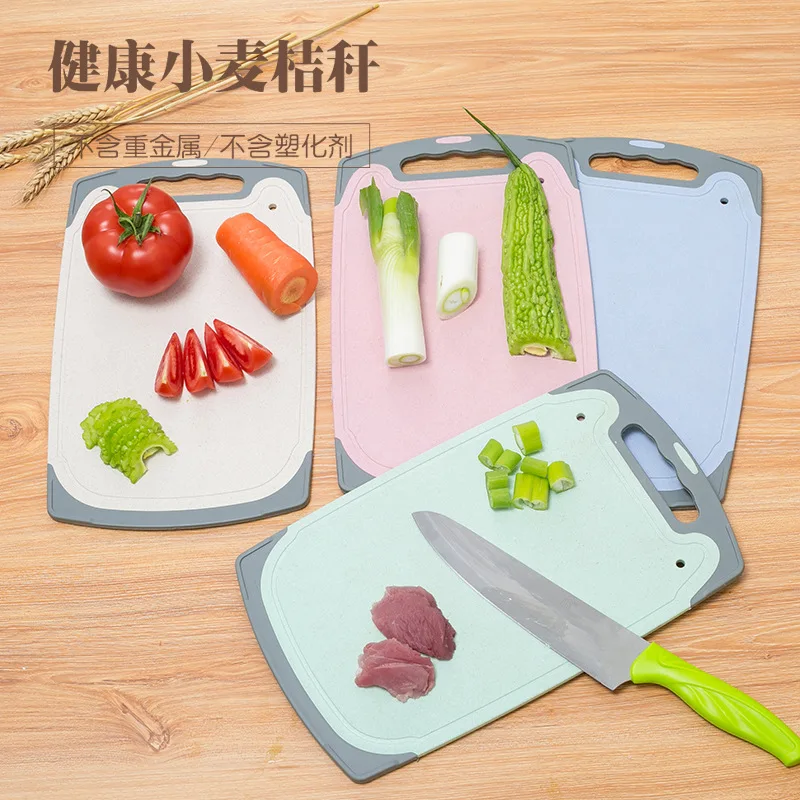 

Wheat Straw Cutting Boards for Kitchen Non-slip Juice Grooves Dishwasher Safe