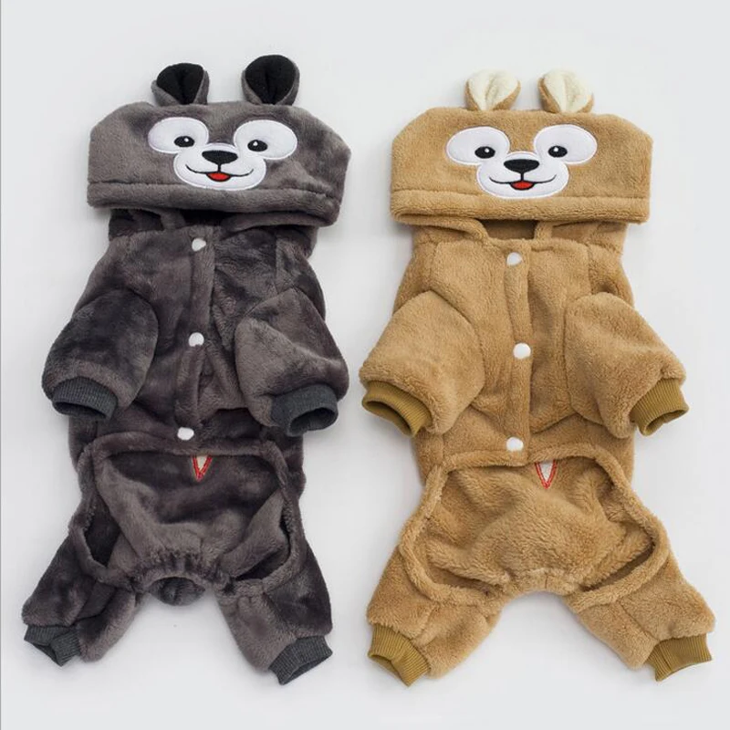 2016 New Arrival Pet Dog Clothes Cute Four Feet Cotton Dog Coat 2 Colors Winter Warm Bear Dog Hoodie With Size S-XXL (2)