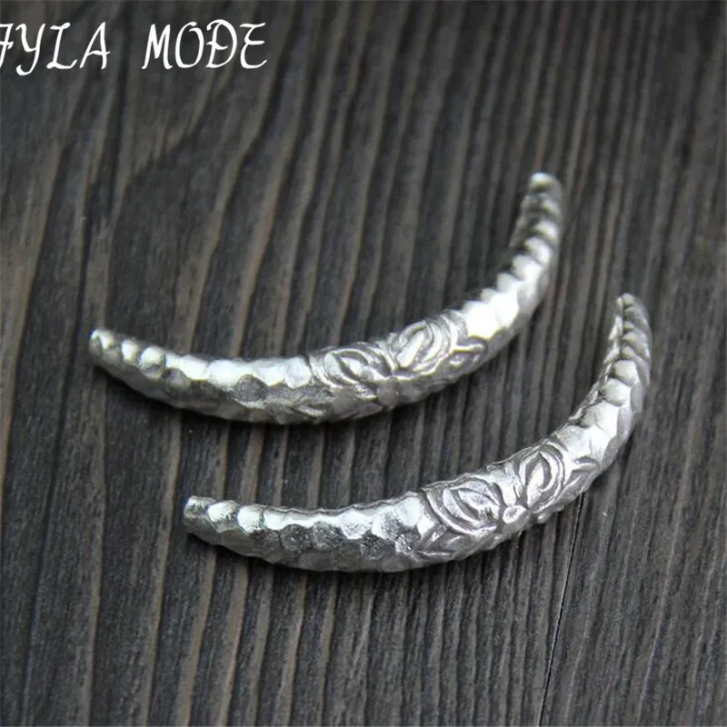 

Fyla Mode 925 Thai Silver Tube Spacer 6.5x4.4mm DIY Necklace Bracelet Making Jewelry Craft Findings Handmade Material 1mm Hole