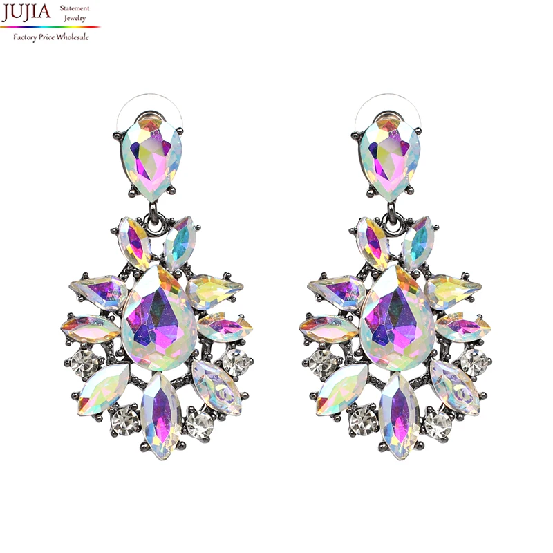 Лидер продаж года тенденция продавать модные цвета crystal AB винтажный дизайн партии девушка заявление Серьги для женщин оптом