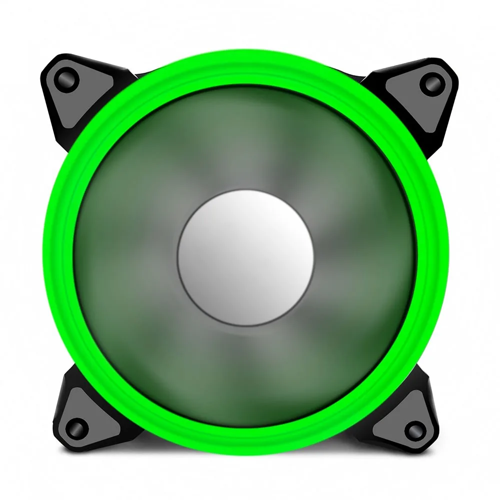 Светодиодный вентилятор для компьютера 120 мм, охлаждающий вентилятор 120 мм, красный, синий, зеленый, белый, охлаждающий вентилятор для кулеров ЦП, радиаторы - Цвет лезвия: Green