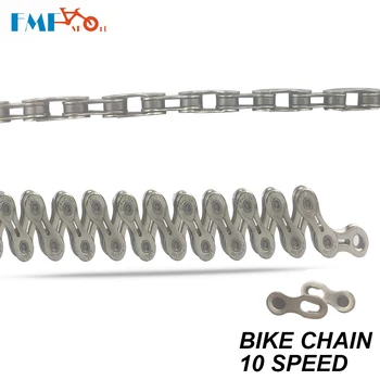 

FMF Mountain Bike Chain 10S Speed 116 Link Ultralight Hollow EL Bicycle Chain Silver Steel Road Bicycle Parts For shimano system