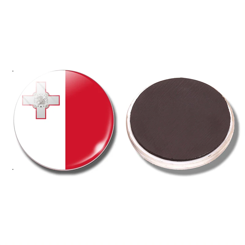 

Malta Flag 30MM Fridge Magnet Flag of Malta Vallett Gozo Sliema Glass Dome Magnetic Refrigerator Stickers Note Holder Home Decor
