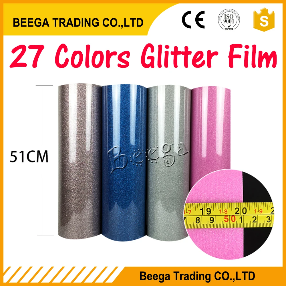 

New Color 40 Colors Glitter Transfer Film Vinyl Beautiful Colorful Choosing Film South Korea Quality