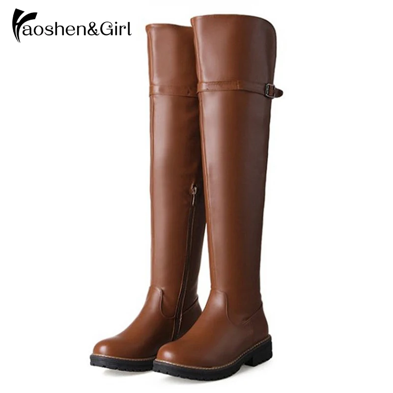 

Women Over Knee Boots Womens Knee Flat Long Botas Ladies Black Knight Boots Brand Shoes Woman bota G001
