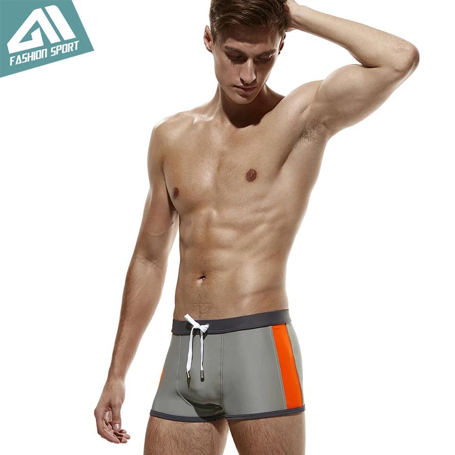 New Seobean Summer Men's Swimwear Sport Swimming Shorts Low Rise Men Swimsuit Men Swim Shorts Surfing Beachwear AM6009