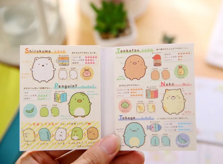 Милые Sumikko Gurashi 4 складной Блокнот N раз заметки блокнот Закладки подарок канцелярские