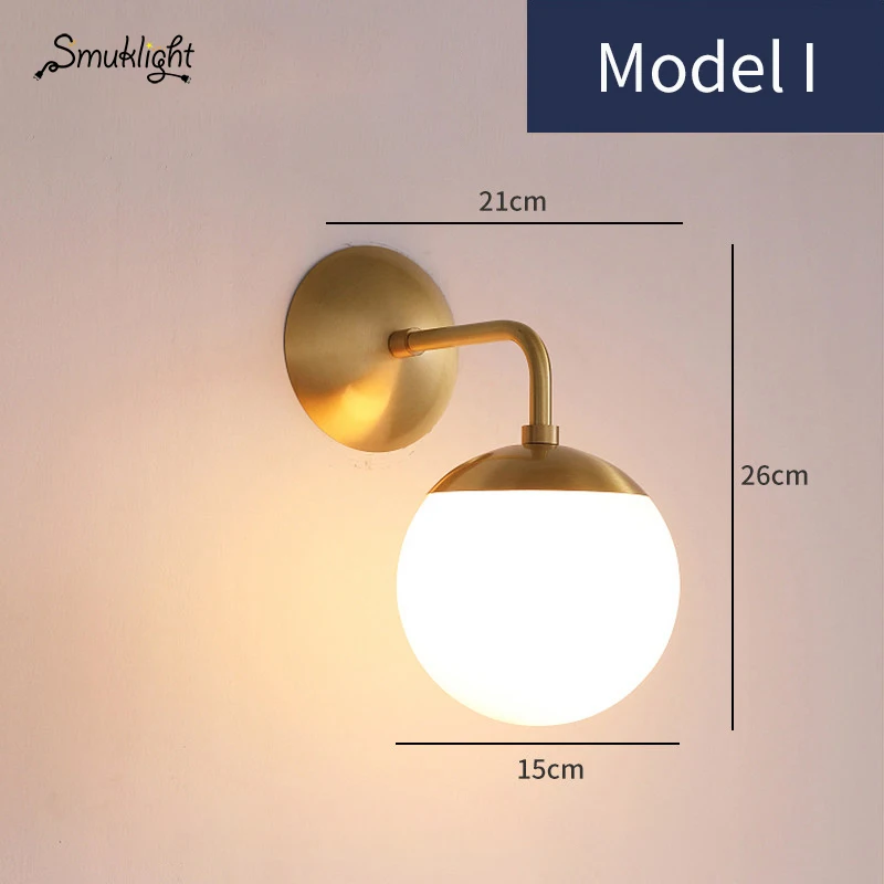 Современная настенная лампа для фойе Спальня прикроватная коридор молекулы, которые оказывают дополнительную стимуляцию для роста волос Лофт бра фасоли Стекло шар настенный led-светильник округлой формы шар настенный светильник - Цвет абажура: Moodel I