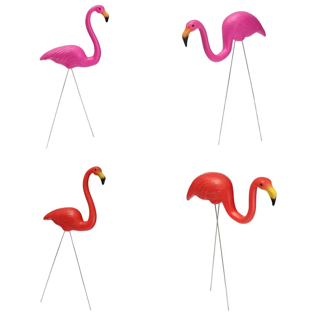 Pink Looking Up Flamingo Lawn Figurine Garden Grassland Ornament Decoration