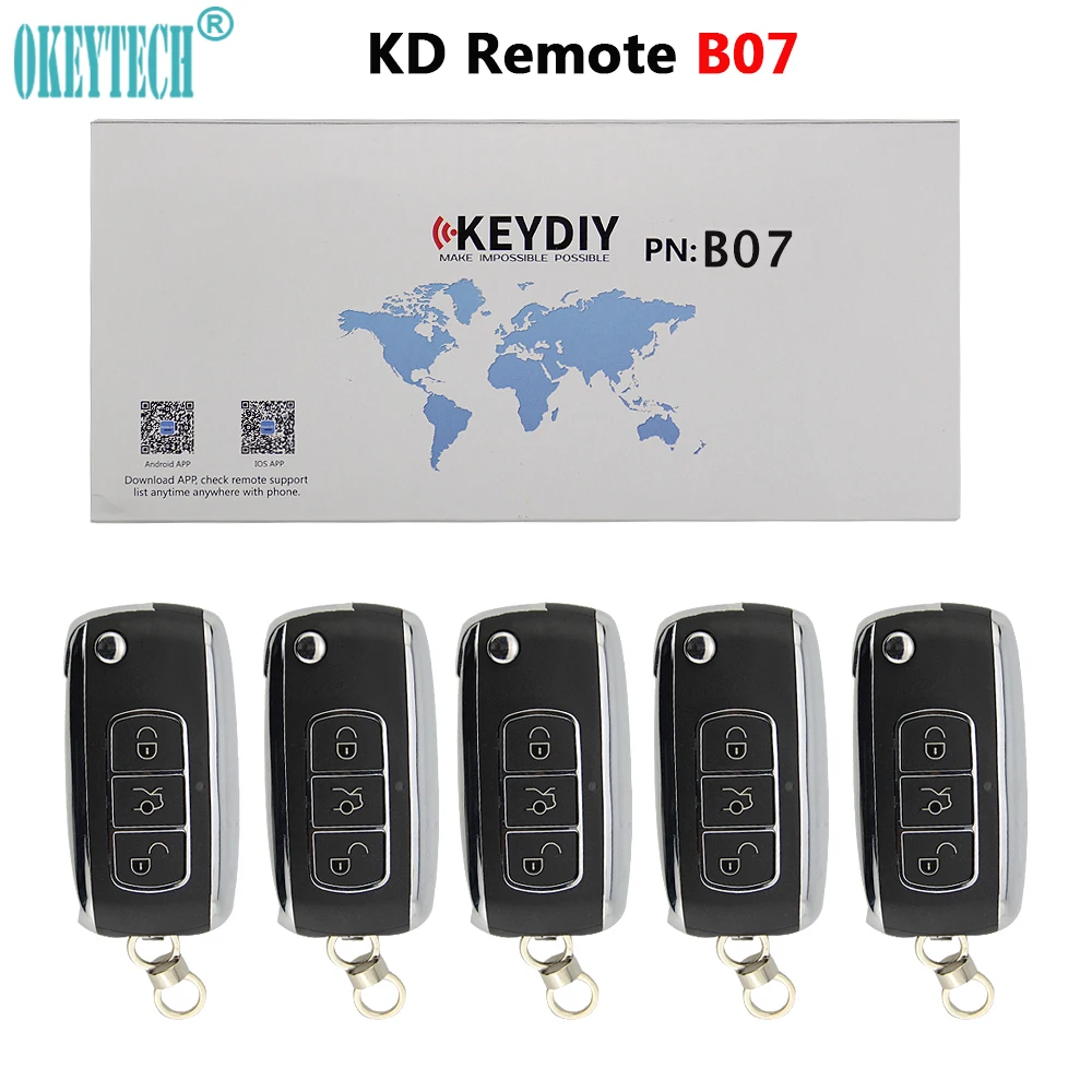 

OkeyTech 5PCS/LOT KEYDIY KD B07 3 Buttons For KD900/KD MINI/URG200/KD-X2 Key Programmer B Series Remote Control Best Price