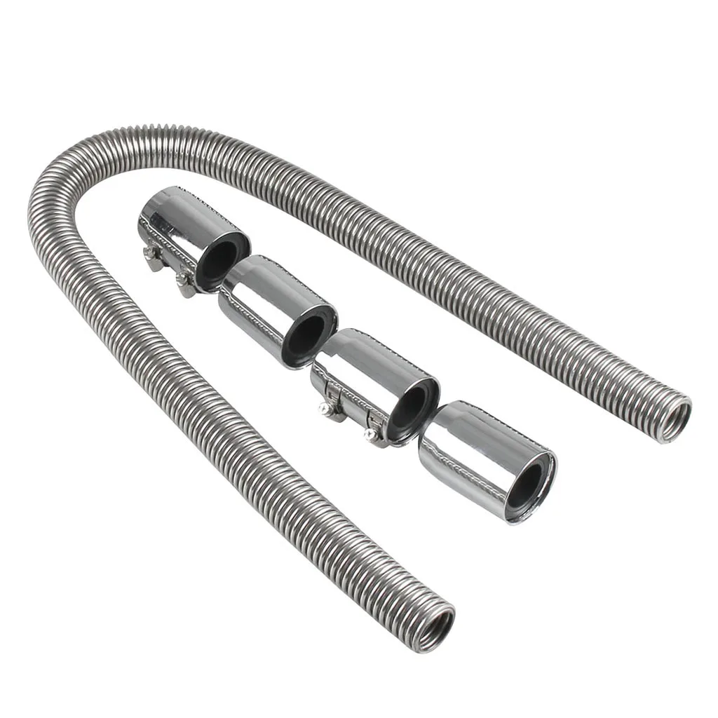 48' Aluminum Flex Coolant Water Radiator Hose with Upper Lower End Caps