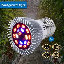 Full Spectrum Led E27 Phyto Lamp 220V Grow Light 18W 28W Led Plant Growing Lamp E14 Fitolampy Bulb For Seeds Flower Grow Tent oobest full spectrum 220v 110v 600w grow light led growing lamp light bulb for flower plant growing waterproof grow tent light