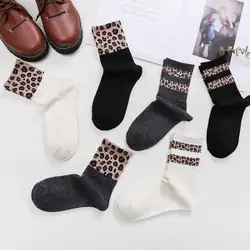 Весенняя Новинка leopard женские носки шить забавные носки для девочек Корейский Harajuku модные теплые Дезодорант Хлопок повседневное мягкие