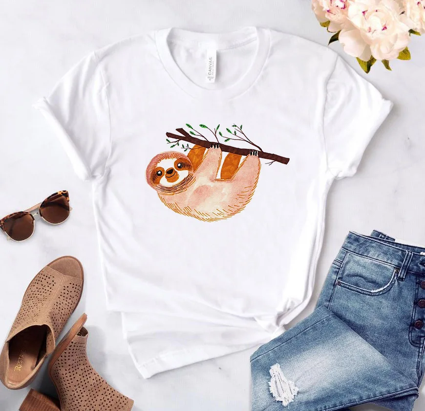 Sloth Mode Print Women tshirt Cotton Casual Funny t shirt Gift 90s Lady Yong Girl High quality Drop Ship S-847