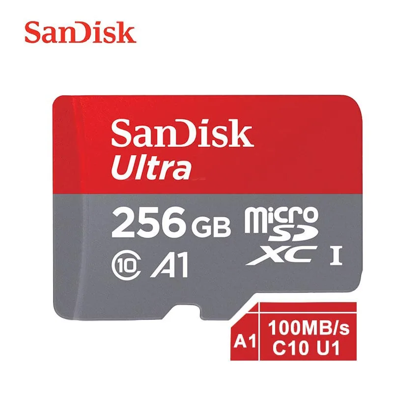 Sandisk 16 ГБ 32 ГБ micro sd карта 64 Гб 128 ГБ cartao de memoria 200 ГБ 256 Гб карта памяти класс 10 400 ГБ tf карта с адаптером - Емкость: 256GB