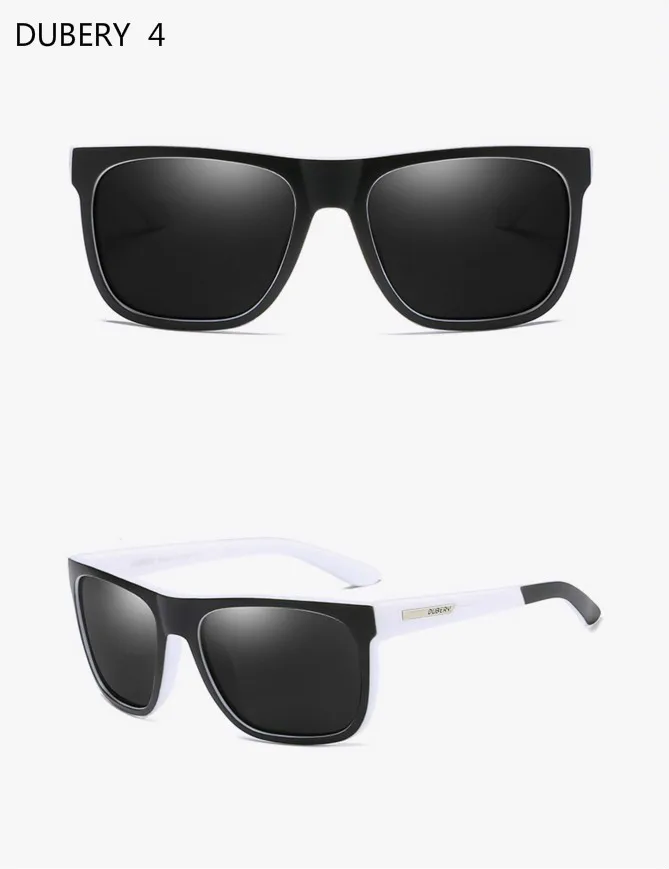 DUBERY дизайн бренда Поляризованные Солнцезащитные hd-очки Для мужчин Вождение оттенки мужской ретро солнцезащитные очки для мужчин лето зеркало площадь Óculos UV400 - Цвет линз: 4No box