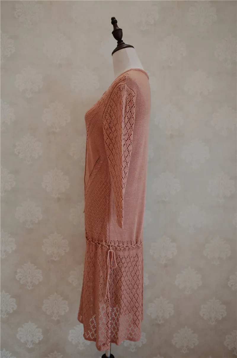 Летняя женская пляжная одежда цвета хаки, Пляжное сексуальное платье-футляр на шнуровке с вырезом длиной до колена, накидка, вязаная туника# Q735