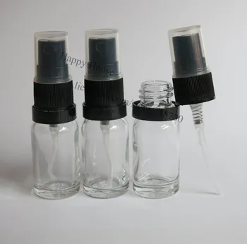 

360 x 10ml Clear Glass Make Up Bottle 10cc Glass Essential Oil Bottle With Tamper Evident Mist Sprayer Glass Containers