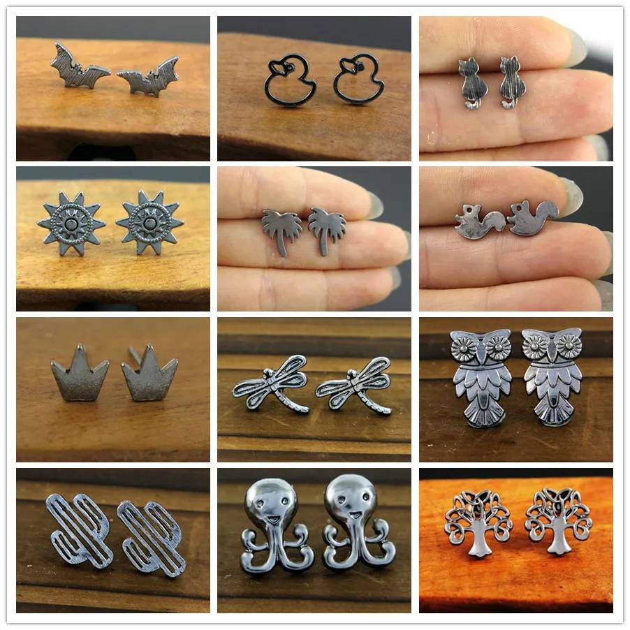 TianBo животные серьги гвоздики для женщин модные ювелирные изделия девочек в форме