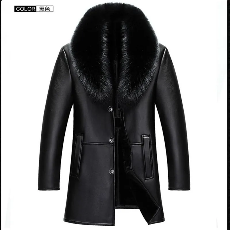 

2019 new arrival plus velvet thick Leather coat thick jacket for men fashion high quality winter plus size S M L XL 2XL 3XL 4XL