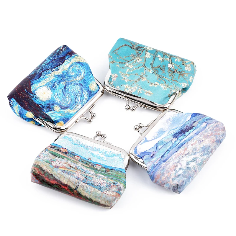

New Woman Vintage Coin Purse Printing Lady Purse Leather Small Wallet Card Holders Female Money Change Bag Wallet Clutch Handbag
