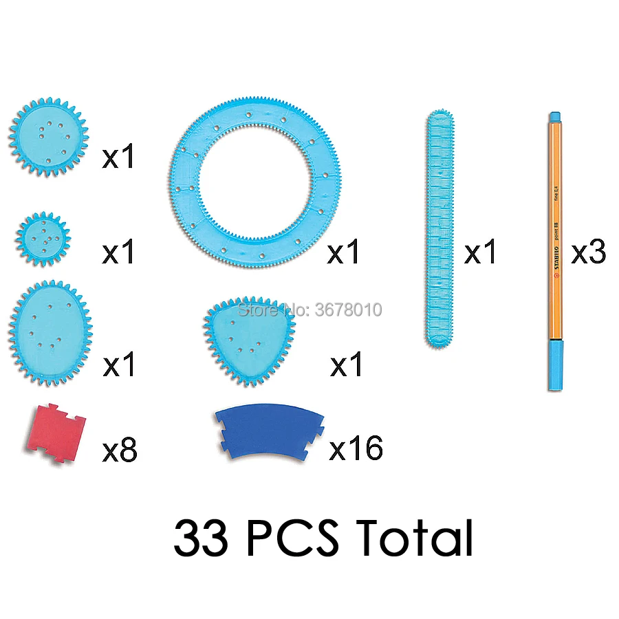 Креативный спиральный конструктор Фристайл игрушки для рисования 30 аксессуаров сменная рамка с 3 ручками дизайнерский комплект спирографа