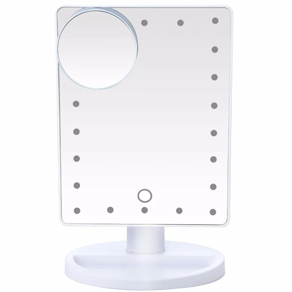

Makeup Mirror 22 LED Touch Screen Tabletop Vanity Cosmetic Mirrors with Removable 10X Magnifying mirror
