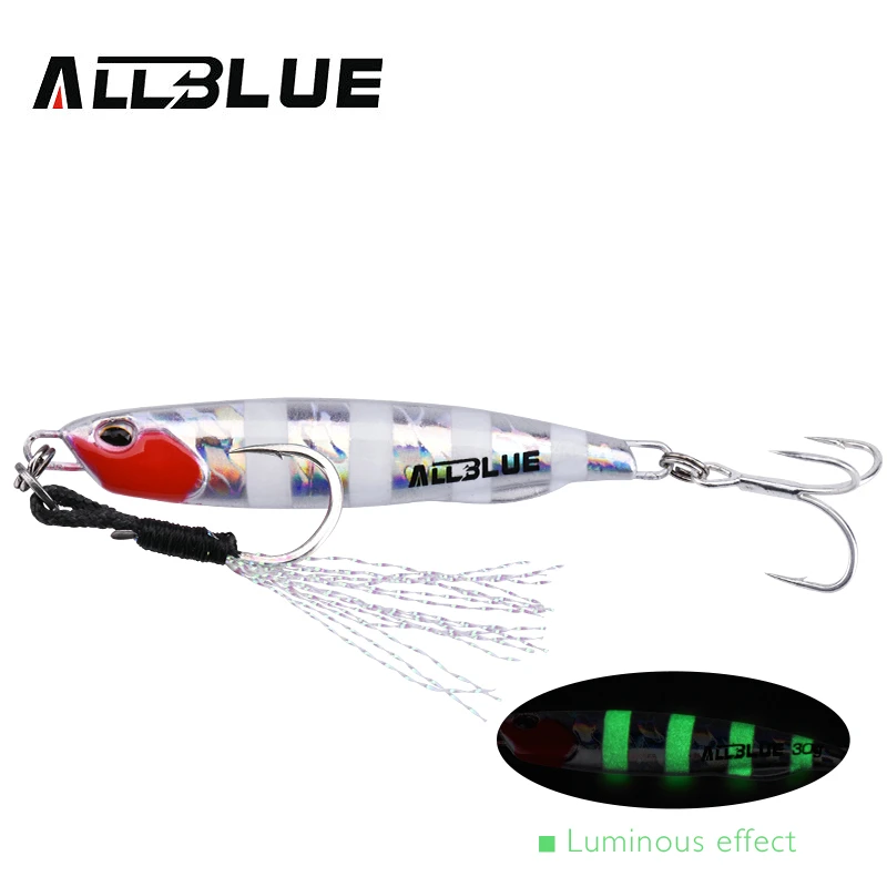 ALLBLUE DRAGER тонкая металлическая литая джиг ложка 20 г 30 Shore Drag Cast джигггинг свинцовая