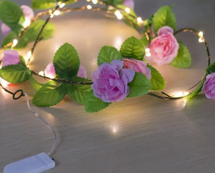 

LED Luminescent Cane Copper Wire Lamp Decoration Wedding Branches Flower Lamp String 1m 10led