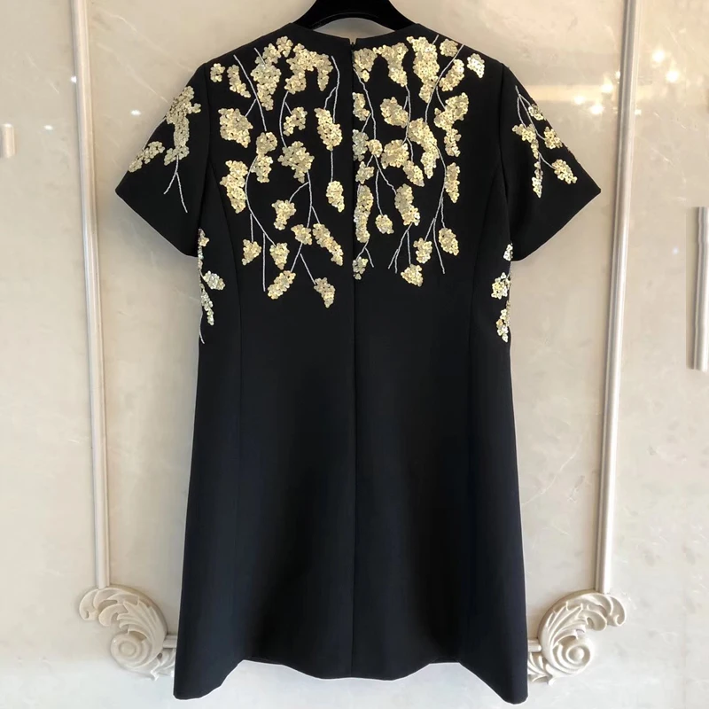 

black Women Summer Dress Print Fashion vintage Summer Lady Short Sleeve Dress 2019 new Women Dress