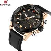 NAVIFORCE Original Luxury Brand Leather Quartz Watch Men Clock Digital LED Army Military Sport Wristwatch relogio masculino