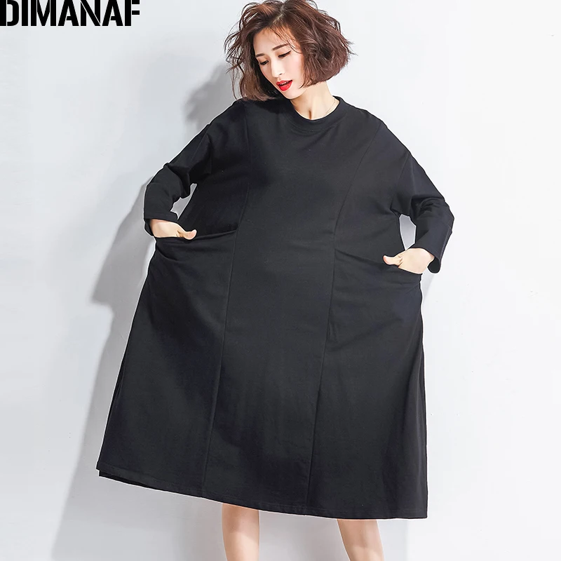 Dimanaf женский платье плюс Размеры Femme элегантные женские Vestidos из мягкого хлопка