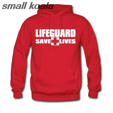 3 Side Print Lifeguard man Hoodie Sweatshirt Red Life Guard New Unisex S-2XL