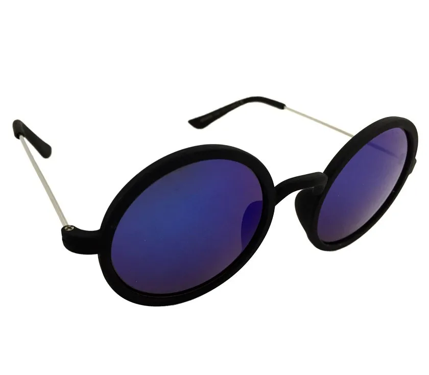 Vintage sunglasses Black and crystals round blue