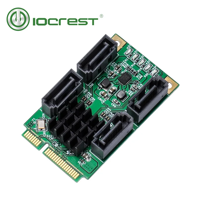 4 портовая карта контроллера IOCREST SATA III 6G Mini PCI Express Marvel 88SE9215 SATA3.0 PCIe SSD адаптер|port