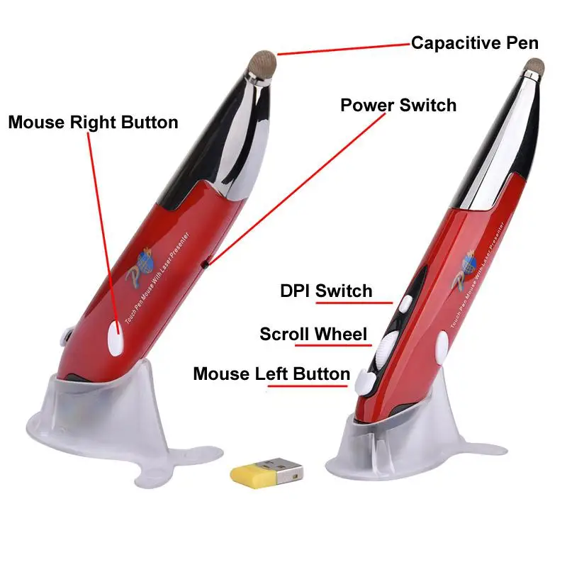 Портативная оптическая беспроводная мышь с емкостным стилусом с сенсорным экраном ручка для рисования 1600 dpi для Windows PC iPad phone Tablet r20