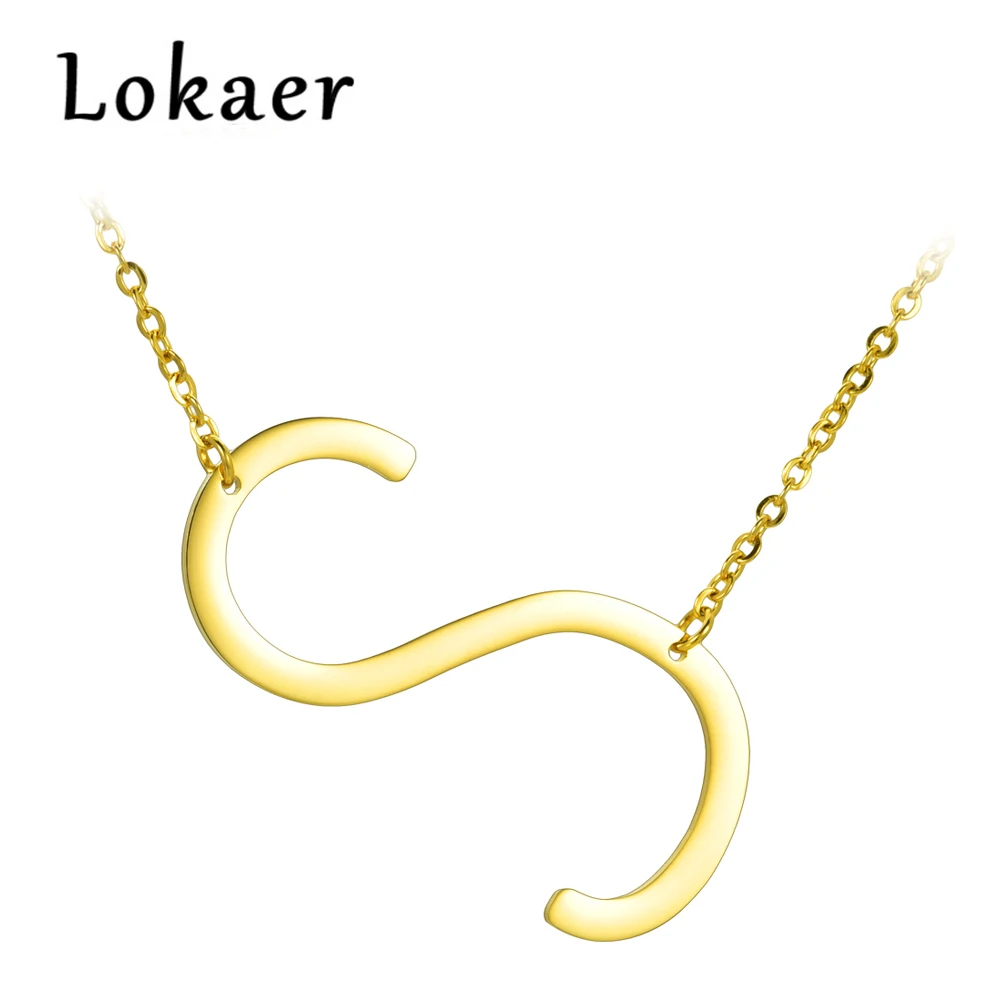 Lokaer, подвески с буквами, 26 алфавит, оригинальное ожерелье, золотой цвет, нержавеющая сталь, колье, ожерелье для женщин, ювелирные изделия, можно дропшиппинг